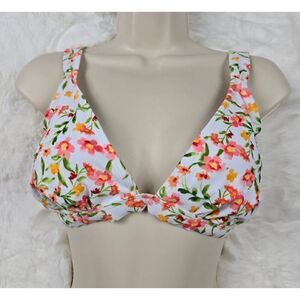 Shade & Shore Floral Triangle Bikini Top Medium